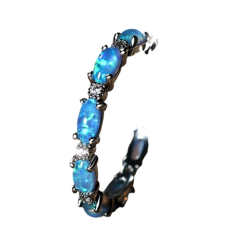 Elegant Blue Opal Ring | Gold