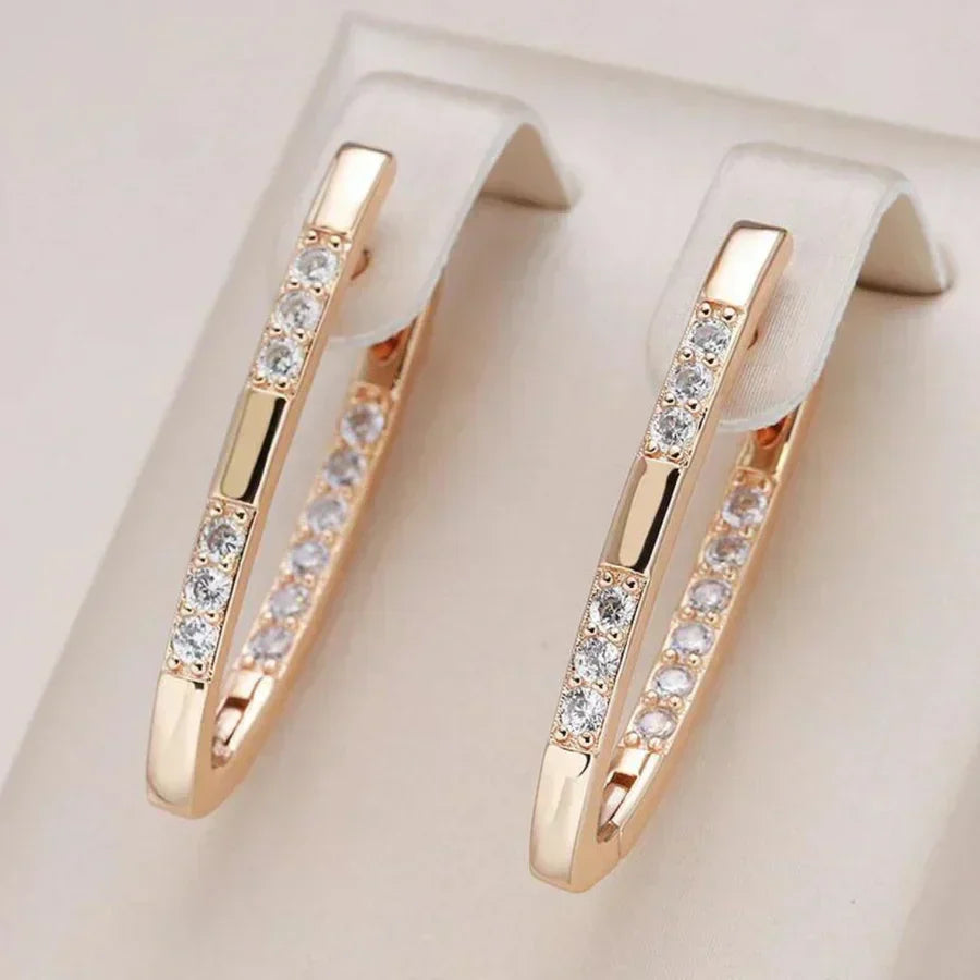 Exquisite Zirconia Earrings | Gold