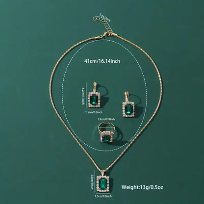 Sylvara Greenveil Jewelry Set | White Gold